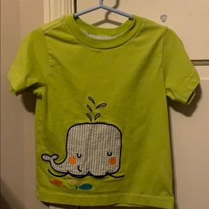 Lime green whale appliqué 24m